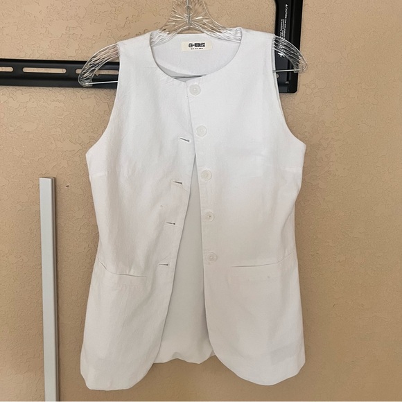 4th & Reckless linen look longline Vest 6 - Picture 8 of 13